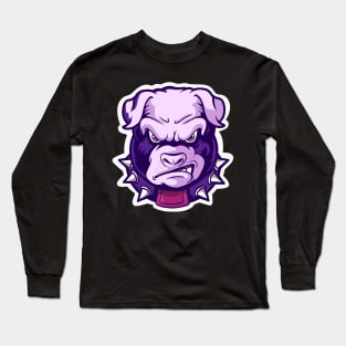 Angry Bulldog Face Gift Beware for the Bulldog Long Sleeve T-Shirt